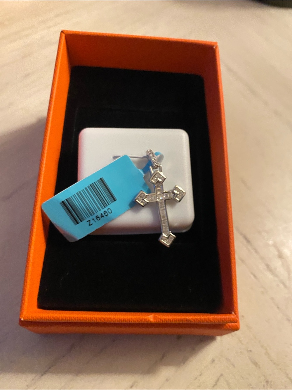 925 Moissanite Cross Pendant .89 CTW